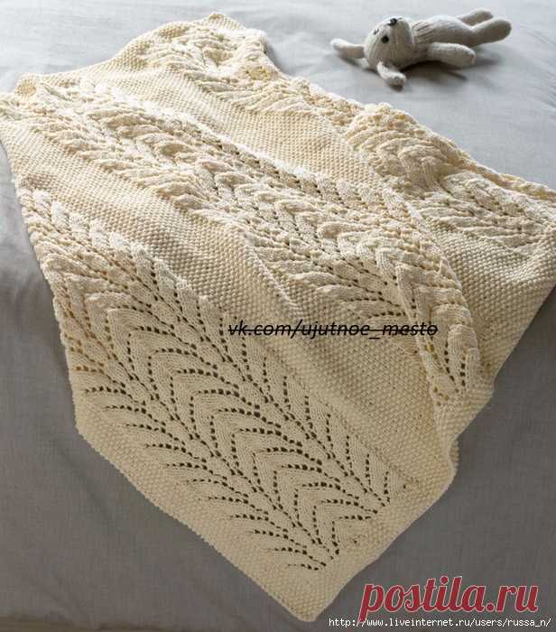 Плед детский спицами "Classic lace baby throw"