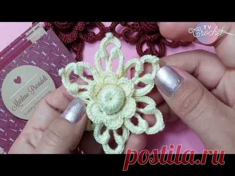 Flor de Crochê Irlandês Amarela!