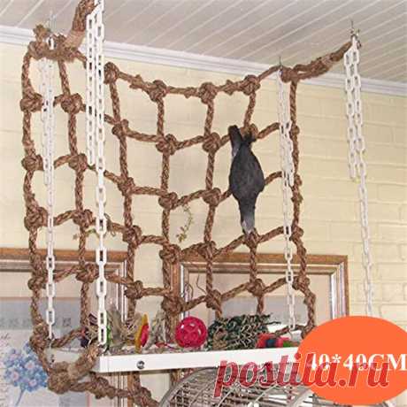 40 * 40см Попугай Альпинистская Сеть Птица Игрушка Качели Веревка Чистая Подставка для Птиц Чистая Гамак С Крючком Птица Висит Восхождение Жевательные Кусающие Игрушки | Дом и сад | АлиЭкспресс