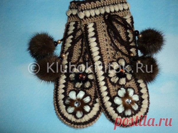 Красивые варежки крючком с цветочным рисунком (Вязание крючком) | Журнал Вдохновение Рукодельницы