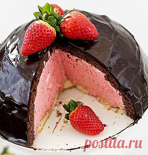 Торт с клубничным муссом