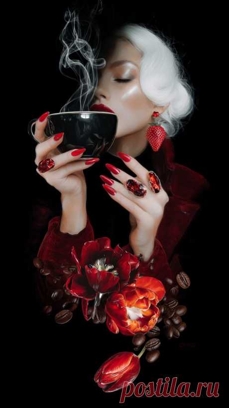Загадочная красота и страсть в оттенках красного. Генерация из нейросети Миджорни - Midjourney примеры промтов - Форум ИИ о нейросетях - Yes Ai