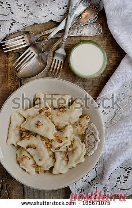 Ukrainian Homemade Dumplings Сток-фотография: 165671075 : Shutterstock