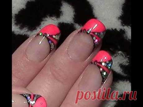 Pink Neon Nageldesign / Fingernägel lackieren / Pailletten Glitter Nail Design Tutorial