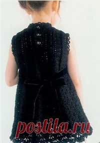 Стильное платье для девочки крючком. Платье крючком для девочки 2-х лет.