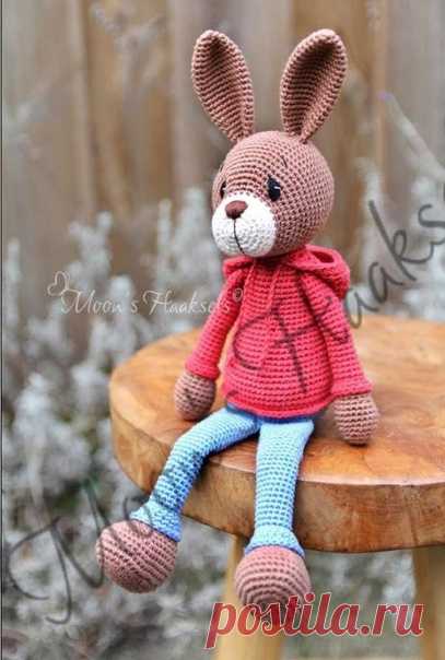 #зайцы_кроликиИД
Кролик в одежде
Автор - Moon's Haaksels
Перевод - @strana_amigurumia
Источник - https://vk.com/wall-202515574_1714