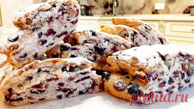 Пирог на Рождество с клюквой и голубикой. Рецепт немецкого Штоллена! | Сладкий Мастер | Яндекс Дзен