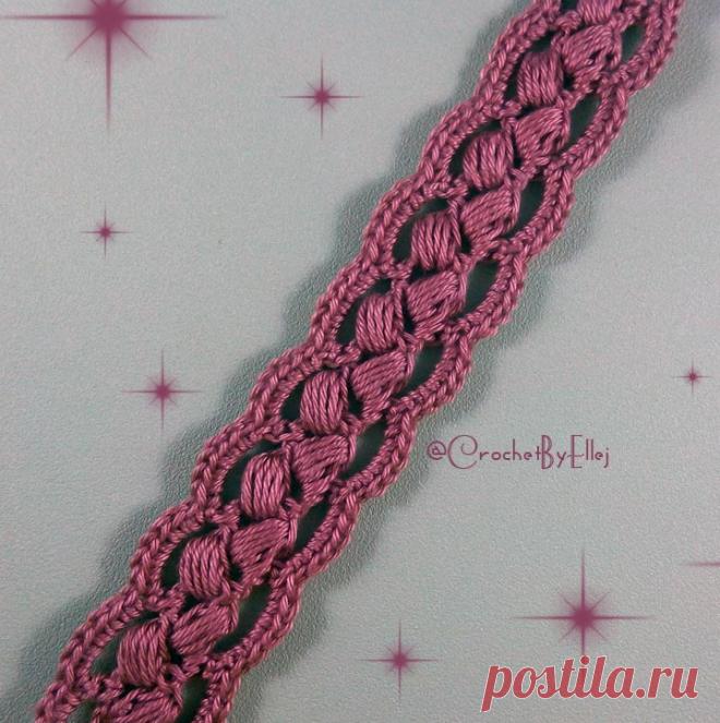 Ажурная тесьма с косичкой для ирландского кружева | Вязание крючком от Елены Кожухарь