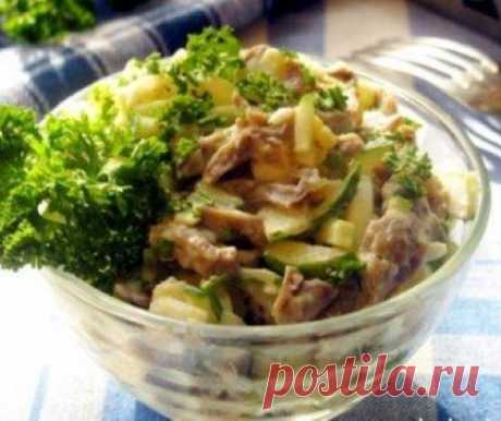 Салат с куриными желудками