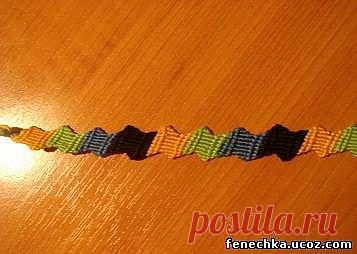 Плетение фенечки Лесенка - Фенечки из мулине - Каталог фенечек - Каталог статей - Фенечка