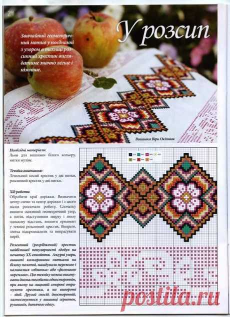 (9) Вишивка хрестиком.
