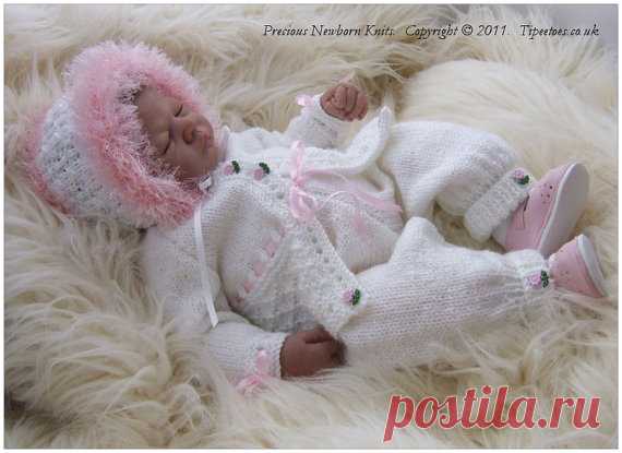 Baby Knitting Pattern Girls or Reborn от PreciousNewbornKnits