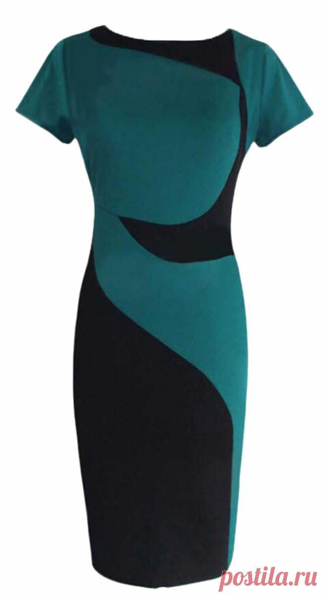 Ubling Womens Short Sleeve Colorblock Work Bodycon Pencil Dress Green at Amazon Women’s Clothing store: