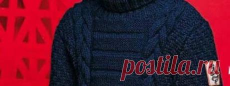 Вязаный спицами свитер для мальчика со схемами