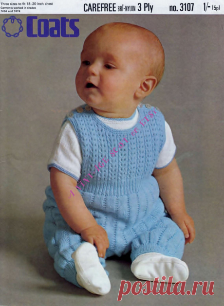 Baby Boy's Playsuit / Rompers and Short Sleeve Jumper in3ply yarn for sizes 18 - 20 ins  -  PDF of Vintage Style Baby Knitting Patterns Baby Boys Playsuit / Rompers and Short Sleeve Jumper in3ply yarn for sizes 18 - 20 ins - PDF of Vintage Style Baby Knitting Patterns    YOU WILL RECEIVE:    A PDF file (4 pages) of the original enhanced vintage pattern.  A PDF file (1 page) Handy Hints and Conversion details.    This pattern is an INSTANT DOWNLOAD pattern. You will receive...