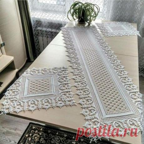 Салфетка и дорожка одним узором