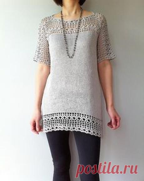 Ravelry: Julia - floral lace tunic (crochet+knit) pattern by…