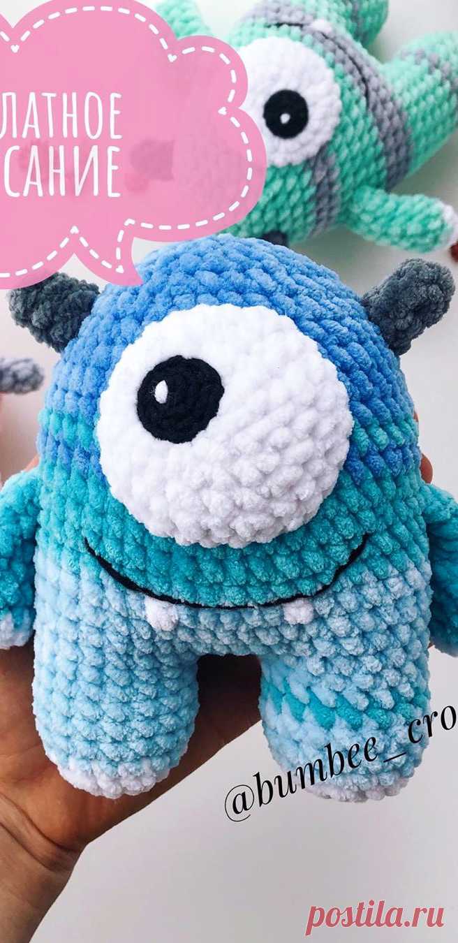 PDF Монстрики Цветастики крючком. FREE crochet pattern; Аmigurumi doll patterns. Амигуруми схемы и описания на русском. Вязаные игрушки и поделки своими руками #amimore - монстрик из плюшевой пряжи, плюшевый монстр.