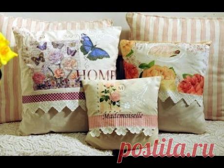 Интересный прием использования трафарета) Декупаж, текстиль)