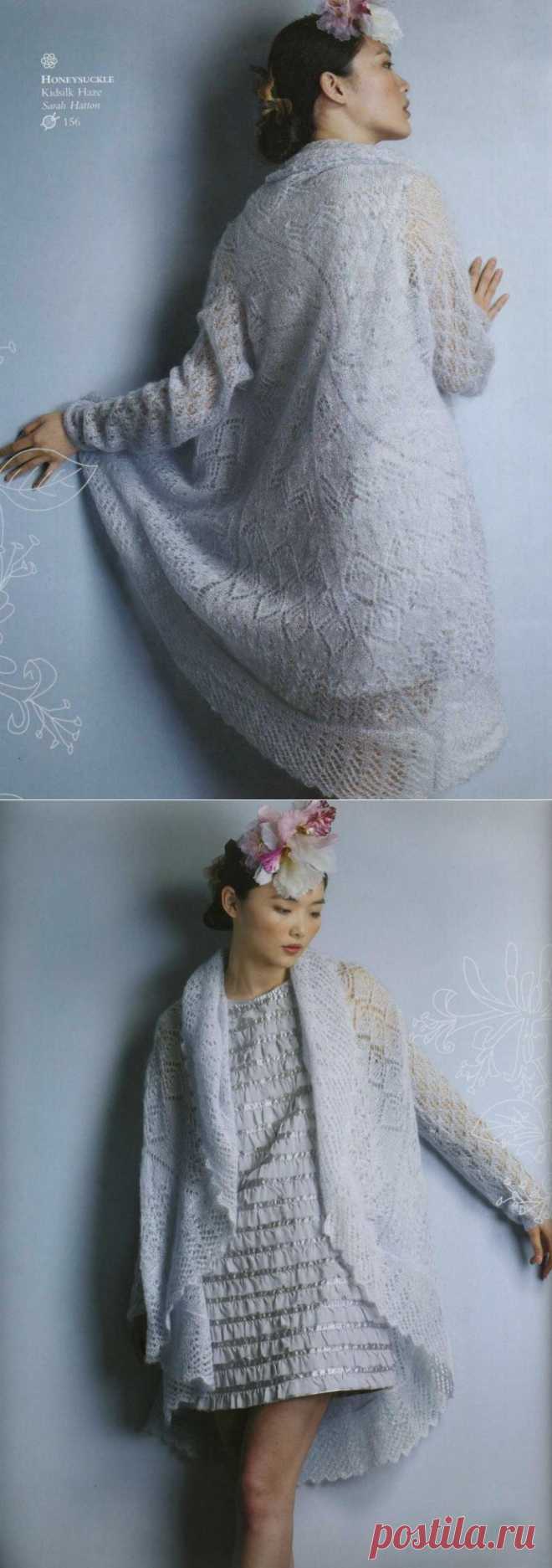 Шаль с рукавами из мохера Жимолость / Honeysuckle shawl