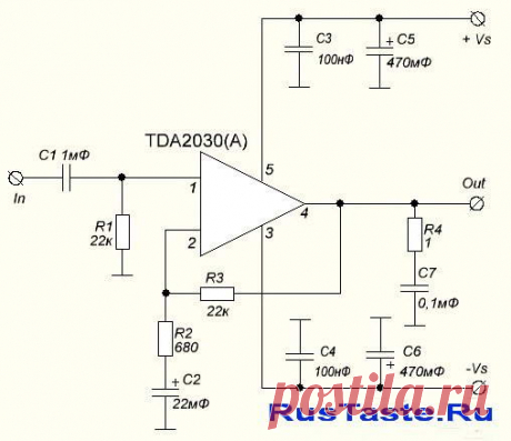 Простой и доступный усилитель 18(14)Вт TDA2030A (TDA2030) 

Наверное, один из самых простых доступных и дешевых усилителей является усилитель TDA2030A,TDA2030,TDA2050,LM1875 Преимущества усилителя: — Во-первых, цена готового продукта — Во-вторых, качество звука — В-третьих, простая сборка