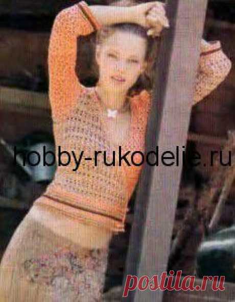 Хобби (рукоделие своими руками): вышивка, вязание » Архив блога » Кофта Юность с запахом, вязание крючком по схеме