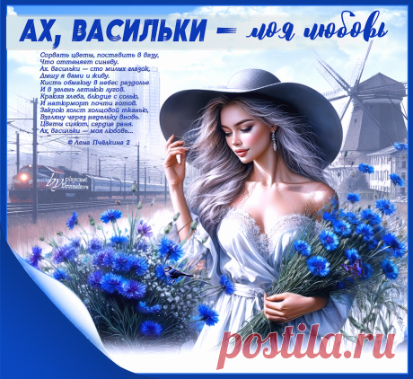 Ах, васильки — моя любовь… ~ Открытка (плейкаст)