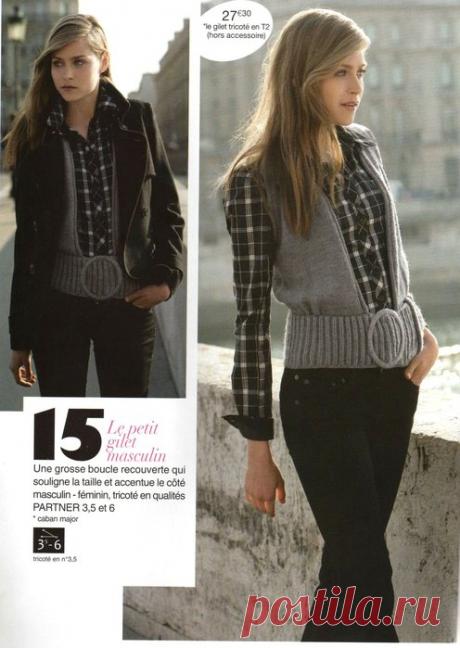 Вязание: осенняя французская жилетка.