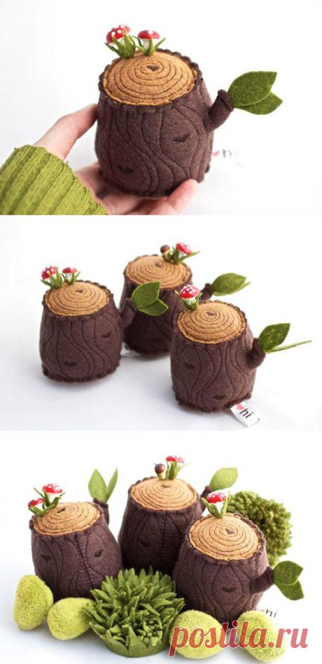 Подушкообразное пень с грибами контактный от hitree на Etsy