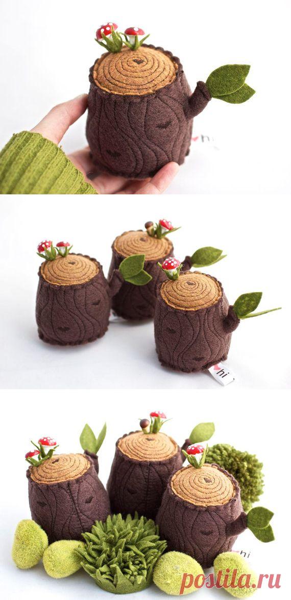 Подушкообразное пень с грибами контактный от hitree на Etsy
