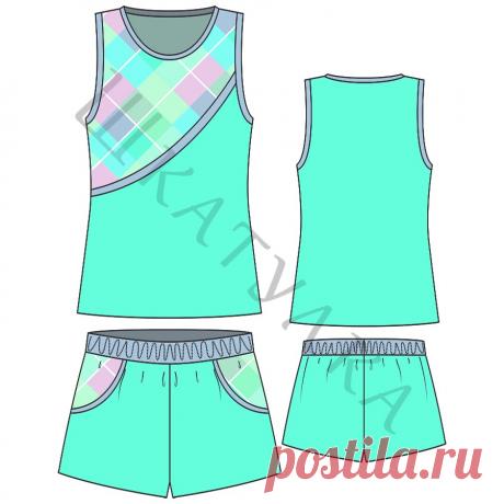 Выкройка детского короткого спортивного костюма KK170519 | Шкатулка