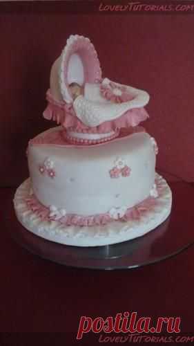 МК лепка "Колыбелька" -Crib cake topper step by step - Мастер-классы по украшению тортов Cake Decorating Tutorials (How To's) Tortas Paso a Paso