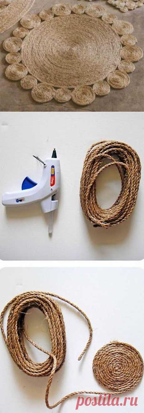 DIY Rustic Rug Of Jute Or Sisal Rope | Shelterness