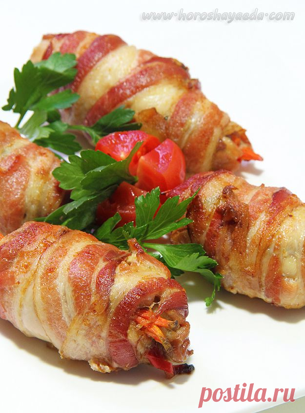 Из серии готовим с беконом... Куриные крутелики - Вкусные рецепты