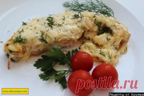 Рецепт Сахарная семга, запеченная в духовке с сыром с фото