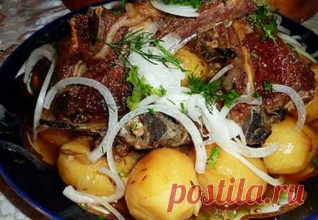 Картошка с мясом по технике плова