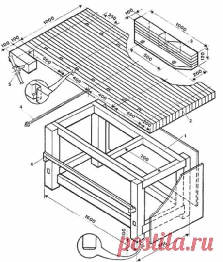 Руководство по изготовлению столярного верстака своими руками с чертежами, фото и видео