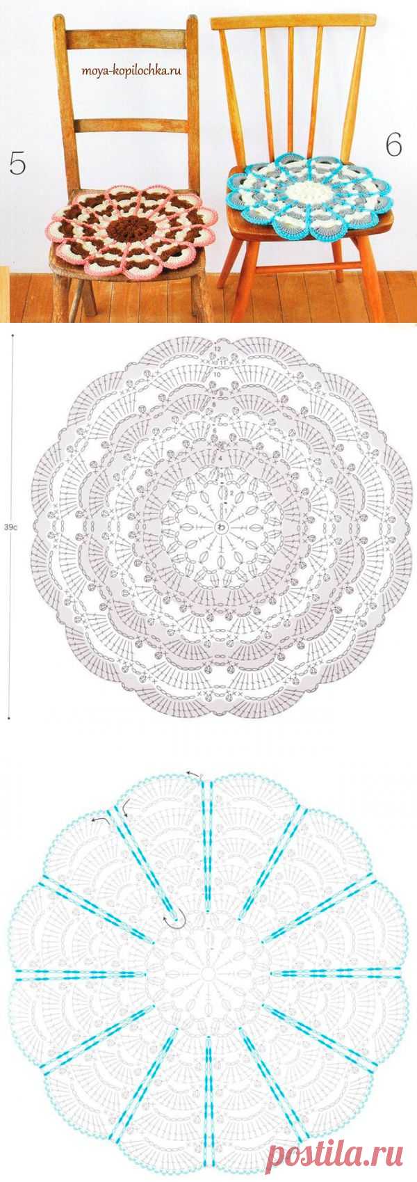 Подушки — сидушки. 40 ковриков на сиденья со схемами - Вязание - Моя копилочка