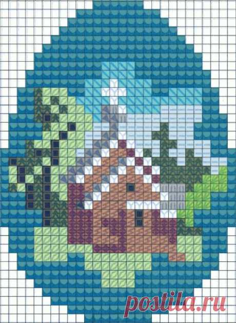 Simple Cross Stitch Pattern with House Create a charming cross stitch with this simple pattern featuring a house in the middle. Perfect for beginners and seasoned stitchers alike. Add a touch of handmade beauty to your home decor.