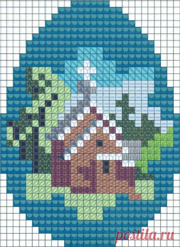 Simple Cross Stitch Pattern with House Create a charming cross stitch with this simple pattern featuring a house in the middle. Perfect for beginners and seasoned stitchers alike. Add a touch of handmade beauty to your home decor.