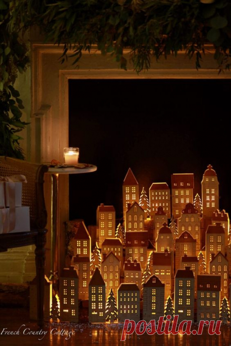 Christmas Fireplace Village