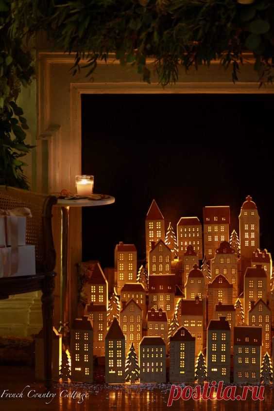 Christmas Fireplace Village