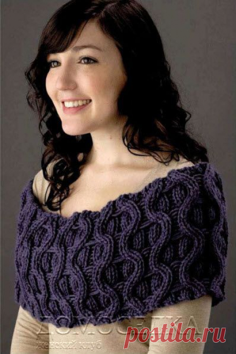 Хомут шарф спицами | ДОМОСЕДКА