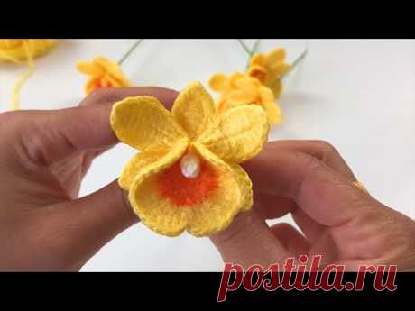Связанный крючком лист орхидеи для орхидеи Dendrobium Lindleyi