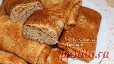 Рецепт блинчиков фаршированных печенью и рисом