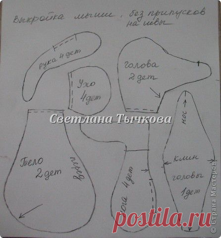 Винтажная мышь и её поклонник.Выкройка мыши !!! | Страна Мастеров