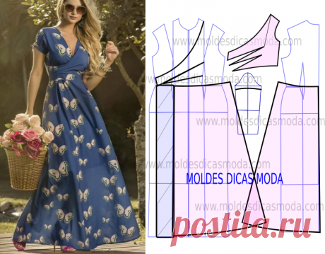 VESTIDO COM ESTAMPADO FLORAL - Moldes Moda por Medida