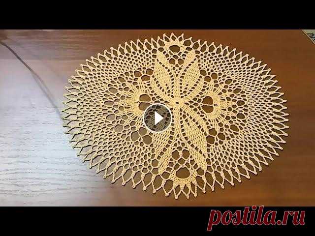 Овальная, ажурная салфетка крючком. 1Часть. Ссылка на 2Часть...