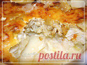 Запеченная рыба в сметанном соусе.