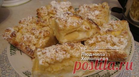 Яблочный пирог с пудингом – рецепт с фото от Лиги Кулинаров, пошаговый рецепт